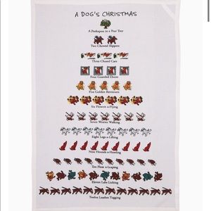 Twelve Days Of Dog Lovers Christmas Dish Towel